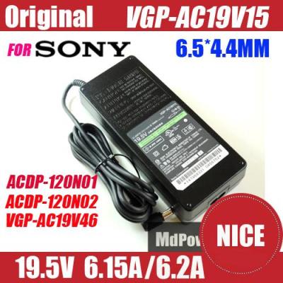 VGP-AC19V15 120W Original สำหรับ SONY 19.5V 6.15A 6.2A แล็ปท็อปแหล่งจ่ายไฟ AC Adapter VGP-AC19V46 KDL-42W670A ACDP-120N02