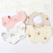 JH Baby Bibs and Burps Cloths Cotton Gauze Print Feeding Scarf Saliva Four