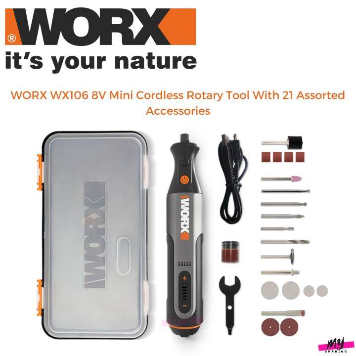 WORKSITE 8V Mini Cordless Rotary Tool Variable Speed Polishing Tools