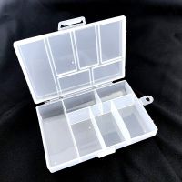 1pc 12cmx8cmx1.7cm Transparent Rectangle 6 Grids Storage Boxes For Buttons Beads Medicine Containers Case Tool Storage Shelving