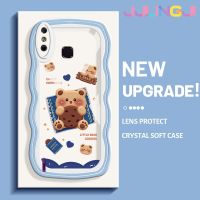 Jjlingji เคสสำหรับ Infinix Smart 4เคส X653 4C อัจฉริยะหมีน้อยลายคุกกี้ขอบคลื่นเคสมือถือกันกระแทกแบบใสนิ่มเคสโปร่งใสลายกล้องถ่ายรูปที่สร้างสรรค์ซิลิกาเจลฝาครอบป้องกัน