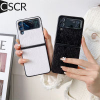 เคสขนมิงค์ตุ๊กตาแฟชั่น CSCR เคสโทรศัพท์สำหรับ Samsung Galaxy Z Flip 4 Z Flip3 5G สีทึบตุ๊กตาน่ารักฝาหลังกันกระแทก Flip4 Flip3