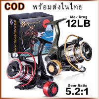 Sougayilang [พร้อมส่งในไทย]รอกตกปลา 1000-5000 ซีรีส์ อัตราทดเกียร์ 5.2:1 รอกสปินนิ่งคันเบ็ดรอกตกปลาคันตีเหยือปลอม