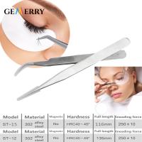 Profession Tweezers Eyelash Extension Pinch Straight Curved Stainless Steel Eyebrows Nipper Beauty Makeup Decoration Tool