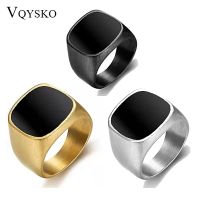 【cw】 VQYSKO New Gold Color Titanium Men and Custom Rings Punk Hip Hop for Couples Wedding