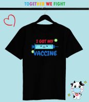 เสื้อยืดสกรีน ฉีดวัคซีนกันเถอะ Time to Vaccinate ใส่สบาย สีสันสดใส สกรีนแบบ DTG