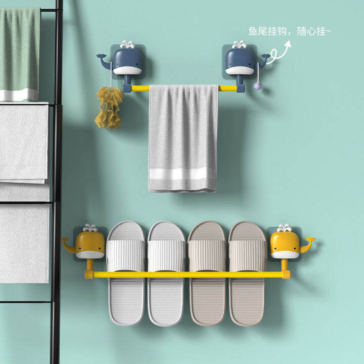 whale-hanging-towel-rack-free-punch-toilet-shelf-bathroom-cartoon-hanger-rod-toilet-rack-towel-holder-kitchen-cabinet-storage