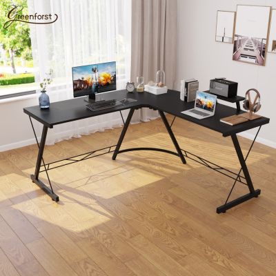 ( โปรโมชั่น++) คุ้มค่า Greenforst โต๊ะคอมพิวเตอร์ โต๊ะทำงาน โต๊ะรูปตัว L พร้อมชั้นวางของ ดีไซน์ใหม่ทรงทันสมัย รุ่น A-2234 ราคาสุดคุ้ม โต๊ะ ทำงาน โต๊ะทำงานเหล็ก โต๊ะทำงาน ขาว โต๊ะทำงาน สีดำ