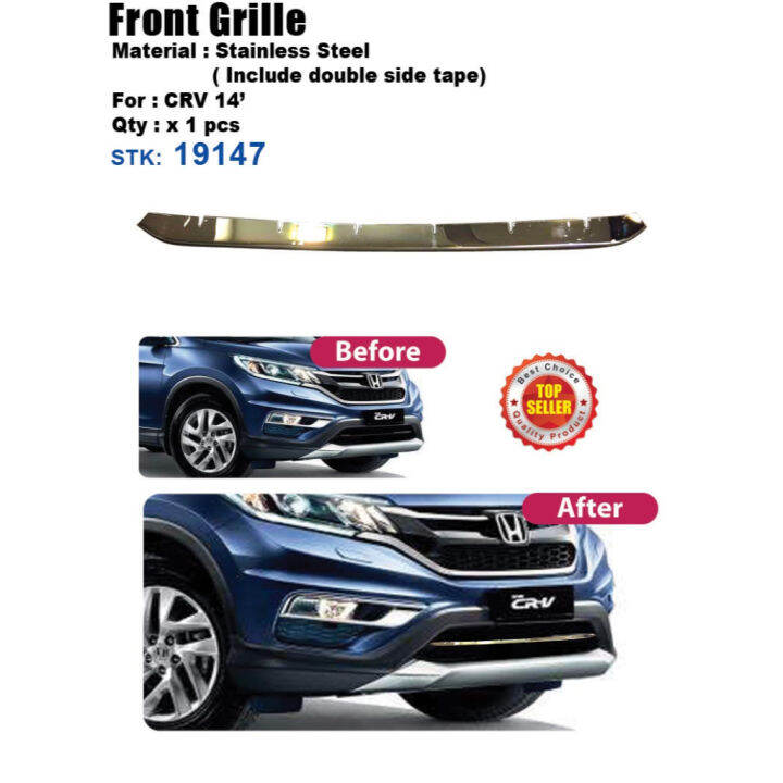 Front Grille Cover for Honda CRV 2014 (Stainless Steel) Lazada