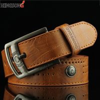 Sabuk Kasual Pria Keling Berongga Sabuk Punk Lebar Kulit PU Gesper Fashion Pria Sabuk Jeans Kualitas Tinggi