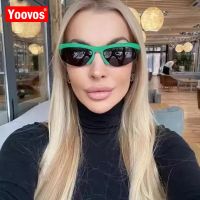 Yoovos Punk Sunglasses Women Y2k Riding Green Eyewear Women Steampunk Goggle Brand Designer Sunglasses Luxury Gafas De Sol