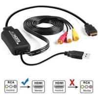 RCA to HDMI Converter AV to HDMI Adapter RCA to HDMI Cable For PC Laptop Xbox PS3 PS4 TV STB VHS VCR Camera DVD Etc