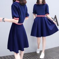 ✆ Pocket dress temperament Korean mid-length casual summer a-line dress