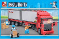 ProudNada Toys ของเล่นเด็ก ตัวต่อเลโก้ (กล่องใหญ่สุดคุ้ม) Sluban Container Truck รถบรรทุก คอนเทนเนอร์ 345 PCS M38-B0338