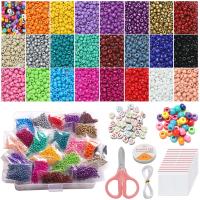 ZhuBI Crystal Glass Czech Seed Beads 5000PCS 60 4MM Loose Spacer DIY Beads Kit Gift With Beads, Letter Beads, Elastic String, s For Handmade celet Necklace Ring Diy Set