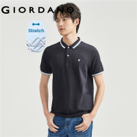 GIORDANO ผู้ชาย เสื้อโปโลแขนสั้นผ้าปิเก้ถักนิตติ้งลายกบ Free Shipping 01013410