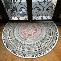 Semicircular Entrance Door Mat Washbale Soft Carpet Non-slip Floor Mats Bohemian Bedroom Carpet Absorbent Bath Rug Home Carpet