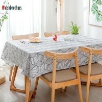 【LZ】❀¤  Tablecloth Nordic geometric grid pattern party wedding living room table decoration linen tablecloth custom2018