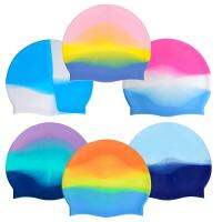 Multi Color Swim Cap Silicone Swim Cap for Unisex Kids High Elasticity Thick Swimming Pool Cap