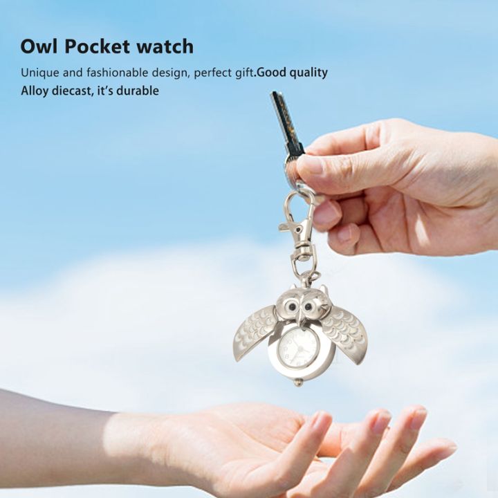 double-open-owl-key-ring-pocket-watch