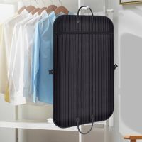 Oxford Cloth Striped Clothes Dust Cover Solid Color Dress Garment Protection Case Dustproof Suit Bag Wardrobe Organisers