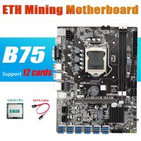 B75 ETH Mining Motherboard 12 PCIE to USB Adapter+G1630 CPU+SATA Cable LGA1155 DDR3 MSATA B75 USB BTC Miner Motherboard