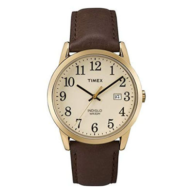 Timex Mens Easy Reader TW2R40000JT-Parent Quartz Watch Black/Goldtone