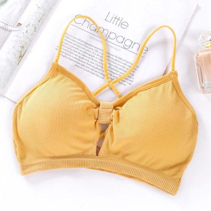 braforyou-n168-บราแฟชั่นแบบสวม-ผ้าร่อง-สายไขว้หลัง-สุดฮิต-สุดsexy-สัสันสดใส