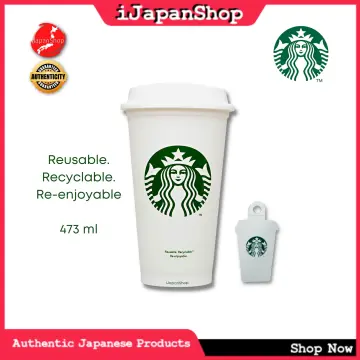  Starbucks White Reusable Travel Mug/Cup/Tumbler Grande Medium,  16oz 473ml : Home & Kitchen