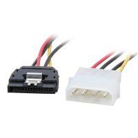 8นิ้ว Molex 4-Pin Lp4ตัวผู้ไปยังซาต้า15-Pin ตัวเมียพร้อมสลักตัวแปลงอะแดปเตอร์สำหรับไฟฟ้า Atx 12V/5V แผ่นฮาร์ดไดรฟ์ Hdd/ssd