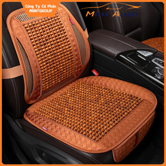 Lót ghế và tựa lưng ô tô hạt gỗ massage cho xe hơi, xe khách, xe tải - ảnh sản phẩm 1