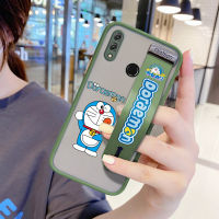 UCUC เคสโทรศัพท์เคสสำหรับ Honor 8X (สายรัดข้อมือ) กันกระแทก Frosted กลับการ์ตูน Doraemon สำหรับสาวนุ่มขอบฝาครอบเลนส์ป้องกันเลนส์โทรศัพท์บางเฉียบกรณี