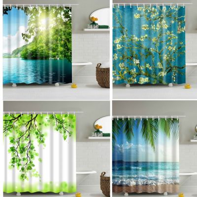 【CW】❦  Shower Curtain Beach Polyester Landscape With cortina