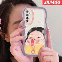 เคส JIUMOO สำหรับ Realme 6 6S Narzo เคสการ์ตูนสาวตลกสีสันสดใสลายคลื่นขอบเคสโทรศัพท์แบบใสซิลิโคนป้องกันเลนส์กล้องเคสกันกระแทกเคสนิ่มโปร่งใสง่าย