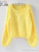 【hot】☾  H.SA Roupas Femininas Pull Sweaters Jumpers Sweater Pullovers Color Short Twisted