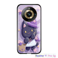 เคสสำหรับ Realme 11 Pro 5G Realme 11 Pro + 5G เคสฝาหลังกระจกเทมเปอร์เคสมันวาวลายการ์ตูนสุดหรูรูปแกะน่ารักแพนด้ากระต่ายและกระต่าย