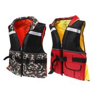 Camouflage/Red Adult Life Jackets Vest with Pockets for Sailing Swimming Kayaking Canoeing Fishing Water Sports  Life Jackets