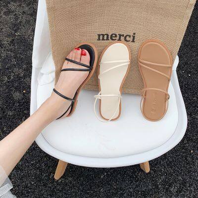 READY STOCK Korean Flat Sandal Womens Casual Open Toe Shoes Concise Style Slippers