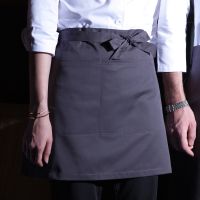 Grey chef apron male bust overalls kitchen dining dedicated server corset women fall short