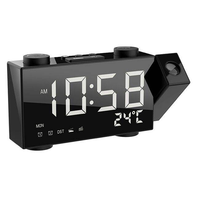 Digital Alarm Clock Projection Fm Radio Alarm Clock 4 Brightness