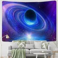 Galaxy Sky  Blue Planet Satellite Wall Tapestry Hippie Retro Home Decor Yoga Beach Mat Wonderful Universe