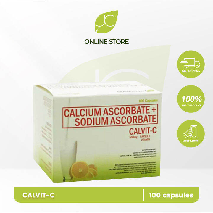 Calvit C (Calcium Ascorbate) 100 Capsules Authentic JC Premiere