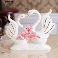 (1Pcs）Rose Lovers Swans Ornaments Wedding Gifts Creative Home Decorations Living Room Creative Crafts TV Cabinet Home Decoration Housewarming Gift