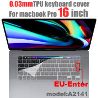 【☑Fast Delivery☑】 g8lumg ฟิล์มป้องกันแป้นพิมพ์ Tpu Macbook Pro 16นิ้ว A2141แผ่นครอบแป้นพิมพ์0.03มม. แผ่นครอบแป้นพิมพ์แป้นพิมพ์โปร่งใสสำหรับ Macbook 16