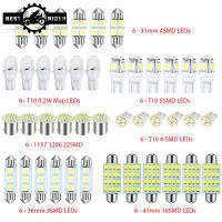 ชุดผสม Led ไฟภายในรถยนต์42ชิ้นหลอดไฟสำรองโดม LED 31มม. 36มม. 41มม. T10 1157 12V 6000K