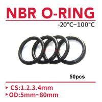 ┋ 50pcs Black O RingCS1 2 3 4mm OD5mm 80mm NBR Automobile Nitrile Rubber Round O Type Corrosion Oil Resistant Seal Washe