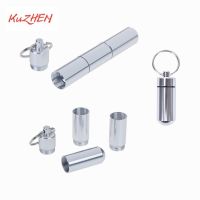 1Pcs 1/4 Grids Pill Box Case Bottle Waterproof Aluminum Drug Holder Container Health Care Keychain Medicine Box