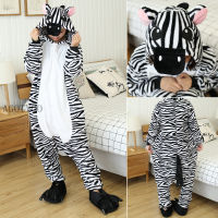 Unicorn Zebra Pajamas Sets New Winter Stitch Tiger Flannel Hooded Onesies Sleepwear Animal Unicornio Nightie Pyjamas Onesies