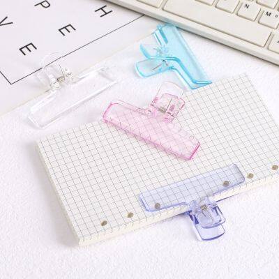 【jw】✧  Transparent Binder Clip Planner Paper Clamp Organizer Office File Clamps Holder Stationery School Supplies