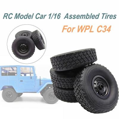 WPL Original RC Model Car 1/16 WPL C34 Assembled Tires for Truck Parts